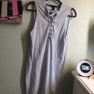 A baby blue dress pretty design In front